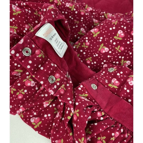 Gymboree Girl Dress Corduroy Bow Bunnies Snow Berry floral Pink 12-18 12 18 M - Picture 10 of 11